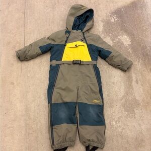 Kids' chlorophylle Green and Yellow Snowsuit‎ one piece